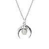 Sterling Silver Crescent Moon Boho Pendant With Chain 18 Inches