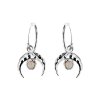 Sterling Silver Crescent Moon Boho Huggies Hoops