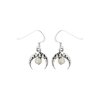 Sterling Silver Rainbow Moonstone Crescent Moon Earrings