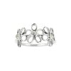 Sterling Silver Rainbow Moonstone Flower Ring