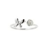 Sterling Silver Rainbow Moonstone Butterfly Ring