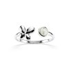 Sterling Silver Rainbow Moonstone Butterfly Ring
