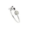 Sterling Silver Rainbow Moonstone Butterfly Ring