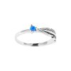 Sterling Silver Synthetic Blue Opal Leaf Ring