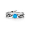 Sterling Silver Synthetic Blue Opal Leaf Ring