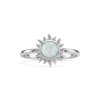 Sterling Silver Synthetic White Opal Sun Ring