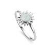 Sterling Silver Synthetic White Opal Sun Ring