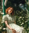 Woman with flower bouquet