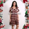 ALMA DRESS (BURGANDY)