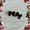 RIBBON EARRING STUD (black)