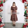 MILA DRESS (BURGANDY)