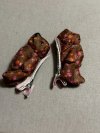 FLORAL TEDDY HAIR CLIP SIZE S  (BROWN) 1 คู่