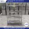 ชั้นวางของสแตนเลสแบบซี่ 4 ชั้น