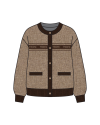 TYT-Contrast Trim Knit Cardigan