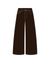 TYT-Flared Denim Jeans-Dark Brown