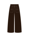 TYT-Flared Denim Jeans-Dark Brown