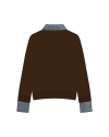 TYT-Layered Collar Sweatshirt-Brown