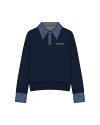 TYT-Layered Collar Sweatshirt-Navy