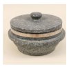 หม้อหินแท้ เกาหลี korean stone pot ttukbaegi with wooden base made in korea 장수 곱돌솥 한국 전통 돌솥