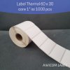 Label Barcode Thermal 60x30 mm 60 x 30 core 1" inch isi 1000 pcs