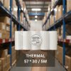 Label Stiker Continuous Roll Thermal Sticker 57x30 57 x 30 mm 5M