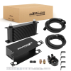【16-ROW SET】Universal oil cooler ชุดออยคูลเลอร์ 16 แถว AN10 พร้อมสายถัก เทอร์โมสแตท แซนด์วิชเพลท Banjo 360° อลูมิเนียม รถแต่ง ระบายความร้อนเครื่องยนต์ รับประกันไทย