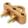 Ground Rod or Pipe Three Cable Clamp