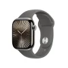 Apple Watch Series 10 GPS + Cellular 46mm Natural Titanium Case with Stone Gray Sport Band - S/M