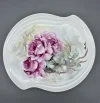 Hand painted Roses- An oval-like porcelain plate with a soft, curved edge