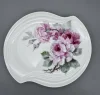 Hand painted Roses- An oval-like porcelain plate with a soft, curved edge
