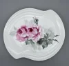 Hand painted Roses- An oval-like porcelain plate with a soft, curved edge