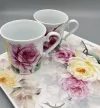 Luxury Set of Plate and Mugs (Yellow and Pink Roses)