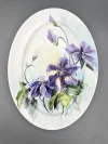 Clematis Reverie – Hand-Painted Porcelain Plaque