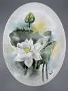 Lotus – Hand-Painted Porcelain Plaque