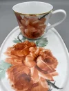Luxury Gold Orange-Rose Coffee Set