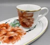 Luxury Gold Orange-Rose Coffee Set