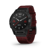 GARMIN FENIX 6  SAPPHIRE BLACK DLC W/RED NYLON BAND