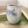 Flowerpot กระถางดินเผาทรงตรงเล็กปากบาน ขนาด 20 x 24 cm.
