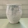 Flowerpot กระถางดินเผาทรงโอ่งลายคอตาล ขนาด 24 x 28 cm.
