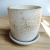 Flowerpot กระถางดินเผาทรงกระสุน ขนาด 15 x 15 cm. พร้อมจานรอง