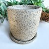Flowerpot กระถางดินเผาทรงกระสุน ขนาด 15 x 15 cm. พร้อมจานรอง