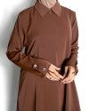 AISHA SET (Abaya & French Khimar) - MEDIUM - MAHOGANY