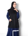 FARAH SPORT KHIMAR (PLAIN/POLOS)- HIJAB KHIMAR JILBAB OLAHRAGA MUSLIMAH SYAR'I MENUTUP DADA LONGGAR-BLACK