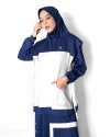 FARAH SPORT KHIMAR (TWO TONE)- HIJAB KHIMAR JILBAB OLAHRAGA MUSLIMAH SYAR'I MENUTUP DADA LONGGAR- NAVY