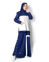 FARAH SPORT KHIMAR (TWO TONE)- HIJAB KHIMAR JILBAB OLAHRAGA MUSLIMAH SYAR'I MENUTUP DADA LONGGAR- NAVY