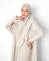 UZMA KNIT KHIMAR - LATTE