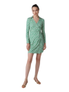 DVF JEANNE WRAP DRESS DESERT PALM MINI INDIAN GREEN
