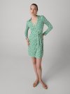 DVF JEANNE WRAP DRESS DESERT PALM MINI INDIAN GREEN