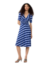 DVF KOREN REVERSIBLE DRESS BAY LEAF BLACK AND JELLY DOT AQUARIUS
