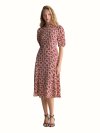 DVF	NELLA DRESS INDIA STAMP BIAS TITIAN RED